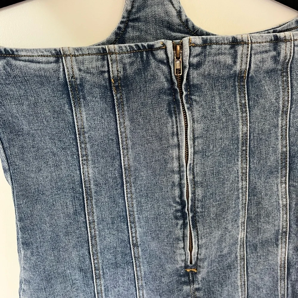 Fashion Nova Blue Strapless Denim Dress - Picture 5 of 6